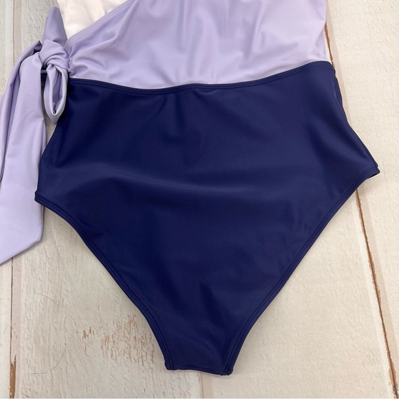 NWT Women's One Piece Swimsuit Wrap Color Block Tie Side Bathing Suit SIZE M - Picture 11 of 17